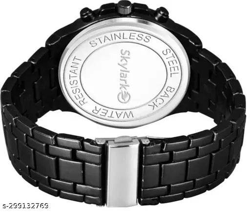 Skylark Stylish Men Black Metal Analog Watch - NARIX INDIA 