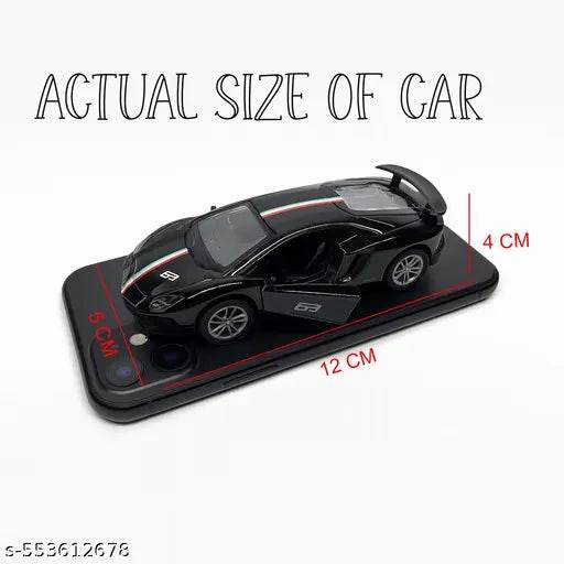 The Flyers Bay 1:32 Scale DieCast Metal Pull-Back Action Openable Doors Light and Music Lamborghini Premium Car Toy for Kids Realistic Miniature Model Gift 2+yrs Girls Boys(Black) - NARIX INDIA 