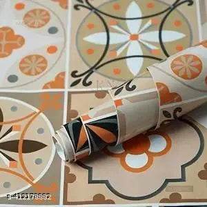 DOM EXPORT Wall Stickers Marble Wallpaper Furniture Kitchen, Cabinets, Almirah, Tabletop, Plastic Table, Wooden Table, Wardrobe, Renovation PVC DIY Self Adhesive Sticker 78X24 INCH (BROWN FLORAL 41 ) - NARIX INDIA 