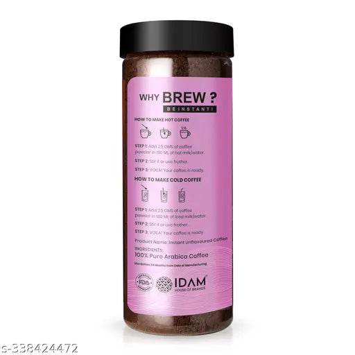 Bevzilla 200 Gram 100% Arabica Instant(Premium French Vanilla) | Make 100 Cups | Espresso, Latte & Cappucino| Hot & Cold Coffee | Unbreakable Jar - NARIX INDIA 