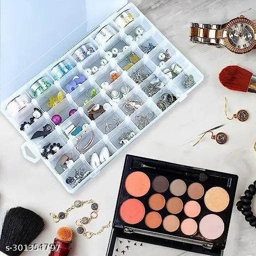 EXTRIA 15/24/36 Grids Clear Plastic Organizer Jewelry Storage Box with Adjustable Dividers, Transparent Storage Organizer Box for Jewelry Beads Earring Fishing Hooks (1 pcs) (Made In India) - NARIX INDIA 