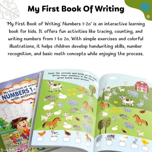 My First Book of Writing Pencil Control and Numbers 1-20 with activities : Toddlers activity book, Writing practice workbook, Children's activity book | Pack of 2 Writing Activity books - NARIX INDIA 