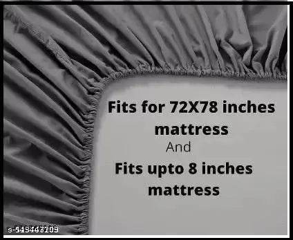 Fitted Cotton king size bedsheet with elastic and 2 pillow covers - NARIX INDIA 