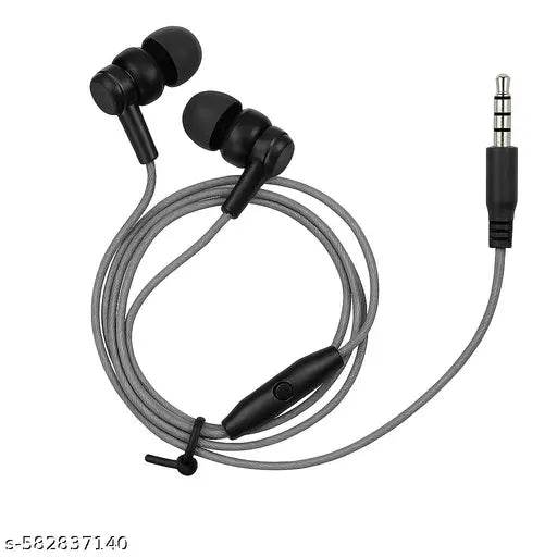Paradise M101 (STEREO WIRED EARPHONE) Strong Bass Stereo HD,10mm Speaker Size 130cm Cable Wired (Grey, In the Ear) with case - NARIX INDIA 