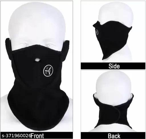 Neoprene Half Face Cover Bike Riding Mask (Black) - NARIX INDIA 