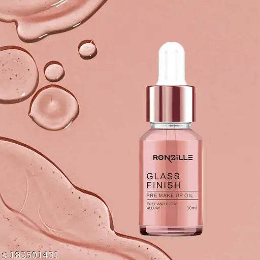 Ronzille Glass Glow Pre Makeup oil Primer enriched with Vitamin-E 10 ml Primer - 10 ml (Transparent) - NARIX INDIA 