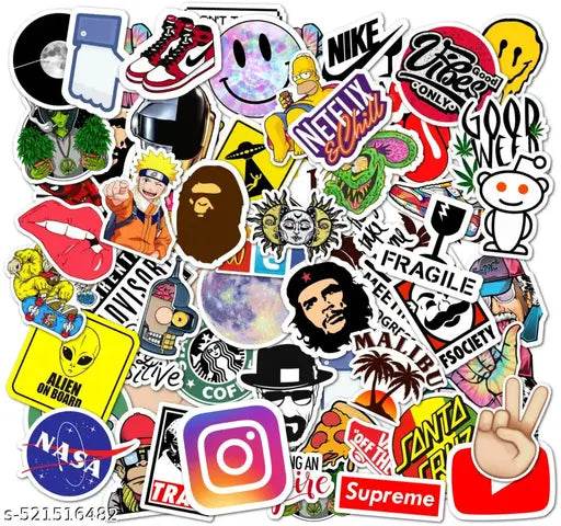 Aesthetic Stickers 52 PCS VSCO Aesthetic Vinyl Cute Asthetic Stickers for Journaling,Water Bottle Sticker Pack for Teens Girls Kids - NARIX INDIA 