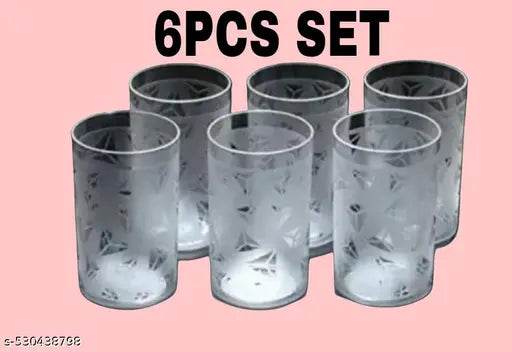 6PIS SET DIMOND DESIGN JUICY GLASS BEAR GLASS UNBRAKABLE - NARIX INDIA 
