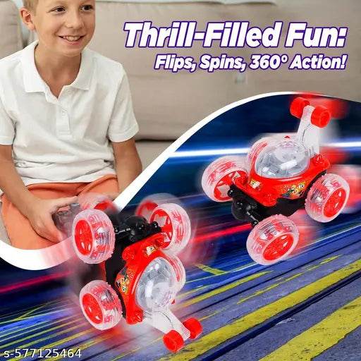 Rechargeable Remote Control Stunt Car 360 Spins, Flips and All-Terrain Rolling Rechargeable Toy - NARIX INDIA 