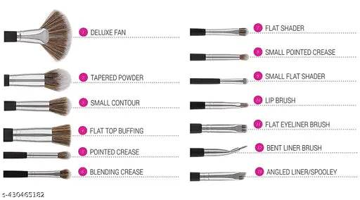 Adya Studio New Professional Makeup Brush Set of 13- Black - NARIX INDIA 