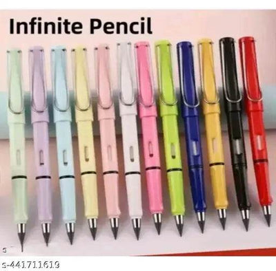 Pack of 12 Pcs Everlasting inkless Pencils portable Reusable and Erasable metal writing Pens - NARIX INDIA 