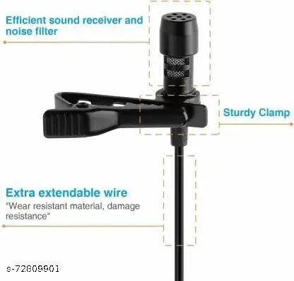 3.5mm Clip Microphone For Youtube | Collar Mike for Voice Recording | Lapel Mic Mobile, PC, Laptop, Android Smartphones, DSLR Camera external Microphone Microphone CABLE (Black) - NARIX INDIA 