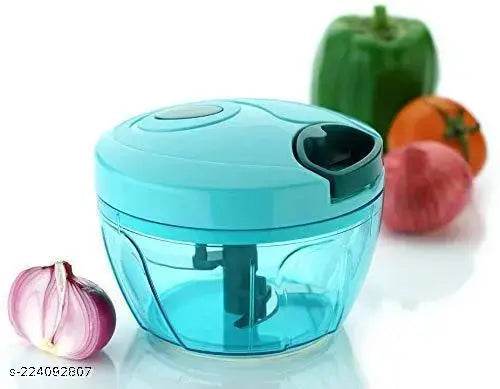 Compact Chopper with Blades effortlessly Chopping Big Size Kitchen Dori Handy Vegetable and Fruit Manual Onion Dry Fruit Salad Maker Vegetable Quick Chopper (450 ml, Green) - NARIX INDIA 