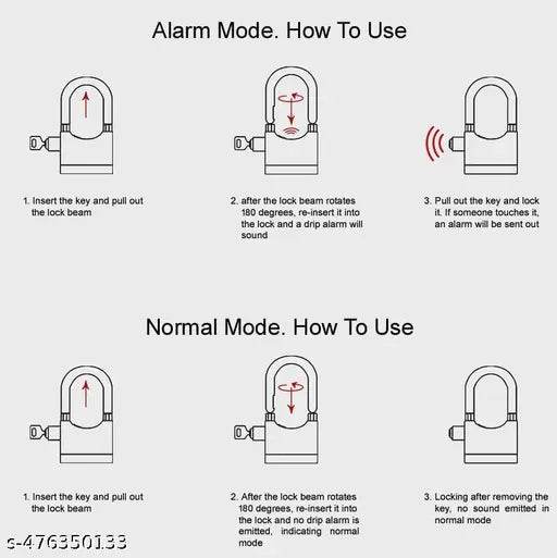 Anti Theft Metal Motion Sensor Alarm Key Lock | 110dBA Waterproof Security Padlock for Home, Office, and Bike Protection | Universal Use Motion-Sensing Door and Lock Alarm - NARIX INDIA 