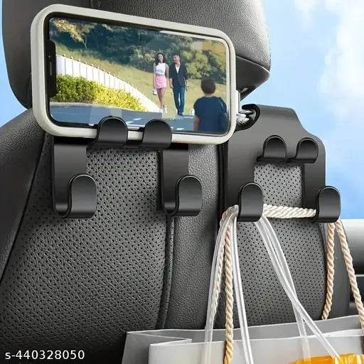 2 Pcs Universal Auto Seat Headrest Hook Storage Hanger Car Vehicle Back Seat Organizer Holder Car Mobile Phone Holder Car Interior Accessories Car Accessaries Car Accessaries Interior - NARIX INDIA 