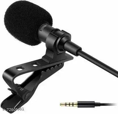3.5mm Clip Microphone For Youtube | Collar Mike for Voice Recording | Lapel Mic Mobile, PC, Laptop, Android Smartphones, DSLR Camera external Microphone Microphone CABLE (Black) - NARIX INDIA 