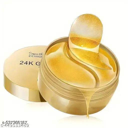 24k Gold Eye Patches for Dark Circles | 60 Pcs Eye Cooling Gel Pads | Hydrogel Eye Patch Mask with Collagen for Relaxing Eyes, Reducing Puffiness & Wrinkles - NARIX INDIA 