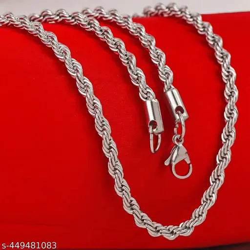 Silver Chain For Men Stainless Steel Silver Bracelet For Men - NARIX INDIA 