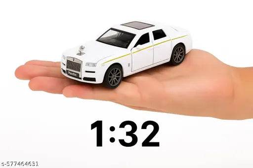 1:32 Scale Diecast Rolls-Royce Car Alloy Pull-Back Model with Light & Music (White, Pack of: 1) - NARIX INDIA 