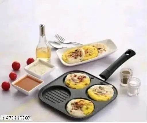 BOLA Non Stick Grill Uttapam Maker Aluminium Multi Snack Maker 4 Cavity - NARIX INDIA 