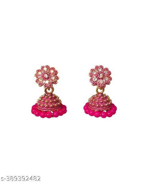 Fancy And Simple Multi Color Jhumka Earrings Combo Pack Of 12 Pair - NARIX INDIA 