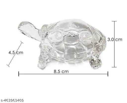 Small Crystal Tortoise - Good Luck Charm for Home & Office | Auspicious Vastu Turtle Showpiece | Perfect Fengshui Gift Item | Cute Glass Kachua Decoration - NARIX INDIA 