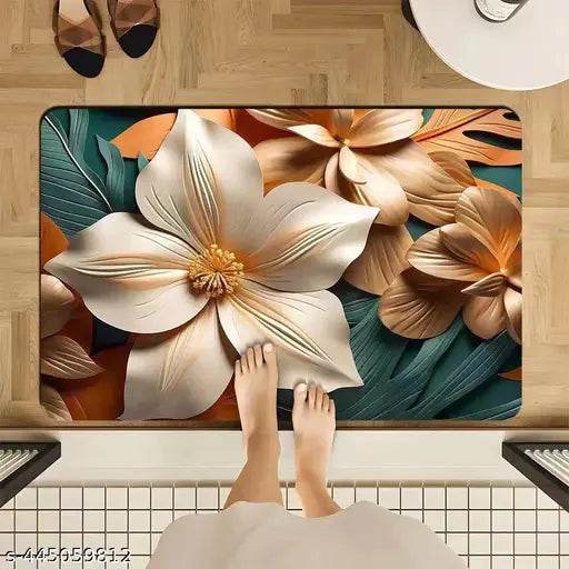 Non-Slip Mat Absorbent Flower Bath Mat Soft Super Absorbent - NARIX INDIA 