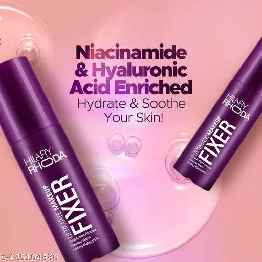 Hilary Rhoda Ultimate Makeup Fixer | Infused with Niacinamide & Hyaluronic Acid | Hydrates, Soothes & Refreshes Skin | Dual Action & Weightless Formula | Setting Spray |100 ml - NARIX INDIA 