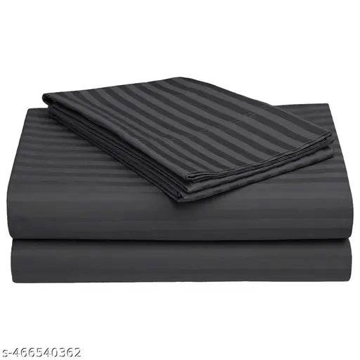 Premium Satin Stripes Cotton Diwan Set Covers of 8 Pieces (1 Single Bedsheet, 2 Bolster Covers, 5 Cushion Covers) - NARIX INDIA 