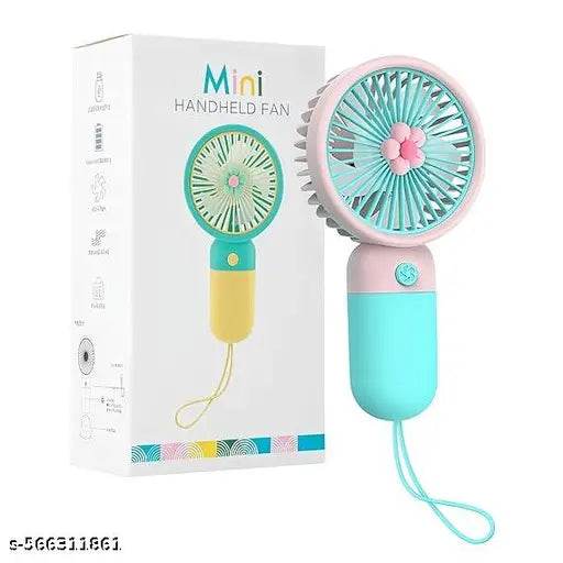 Mini Portable Rechargeable Fan, Powerful Hand Fan Dual Motors Personal Small Handheld Fan with Base (Pack of 1, Multicolor) - NARIX INDIA 