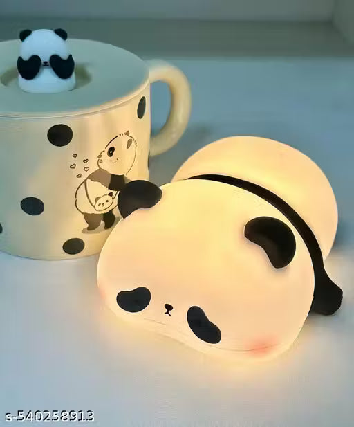 SKYNZE Panda Night Light for Kids,Cute Touch LED Desk Lamp,Silicone Nursery Light for Baby/Toddler Room,Rechargeable Bedside Lamp for Breastfeeding,Nightlights for Childreen/Boy/Grils Funny Gift ( SLEEPING LAZY PANDA ) - NARIX INDIA 