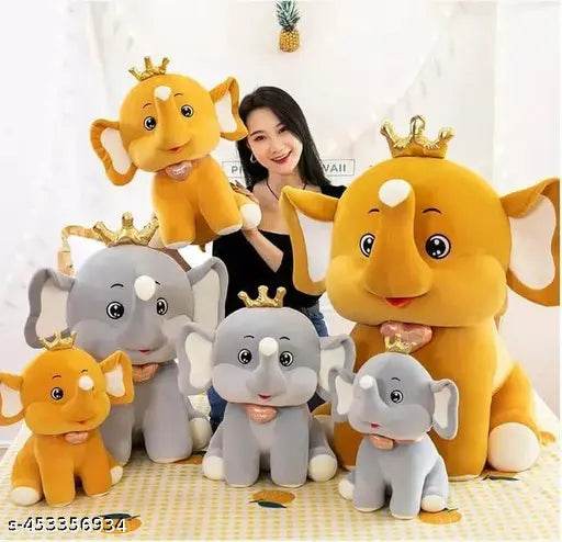 BlingNBeats Cuddly Yellow Elephant Soft Toy, Idel for Kids, Gift, Decoration, Size-13 Inche - NARIX INDIA 