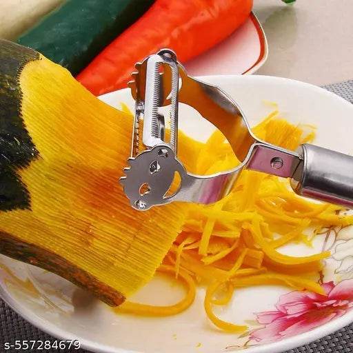 3Pcs P- Peeler for Vegetable Fruit, Vegetable Peeler Set for Potato, Carrot, Apple, Citrus (Silver-3Pcs) - NARIX INDIA 