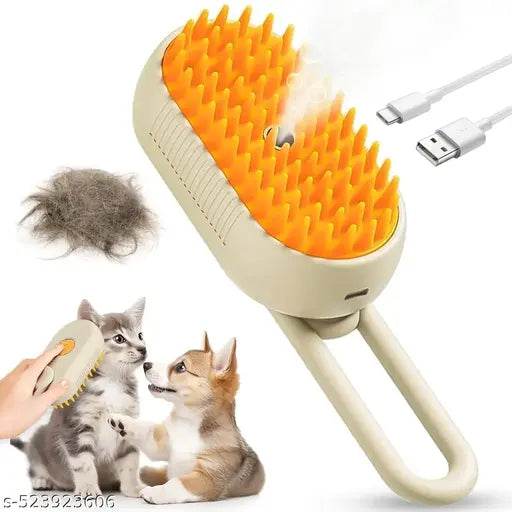 3 in 1 Pet Steam Brush, Dog Steam Brush, Steam Brush for Pets and Dogs, 3 In 1 Steamy Pet Brush, Steaming Pet Hair Brush, Pet and Dog Comb with Steam, Pet Grooming Brush for Pet - NARIX INDIA 