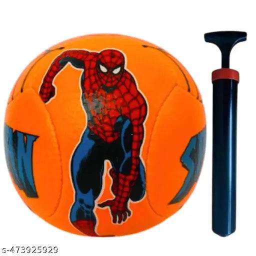 Pvc Orange Spider Man Kids Football || With Pump & pin Size-3, - NARIX INDIA 