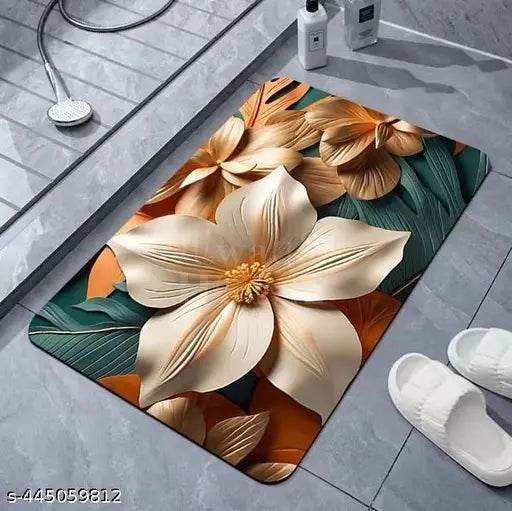 Non-Slip Mat Absorbent Flower Bath Mat Soft Super Absorbent - NARIX INDIA 