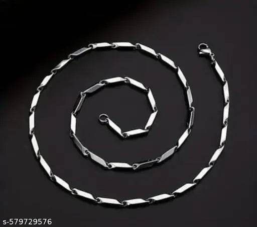 Men Stylish Stainless Steel Chain ,Rice Chain For Mens, Boys and Womens | Mens Jewellery | AntiTarnish Chain Stainless Steel Twisted Link Chain Necklace (25 grams weight) (50 cm Length) - NARIX INDIA 