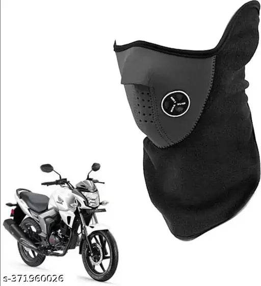 Neoprene Half Face Cover Bike Riding Mask (Black) - NARIX INDIA 