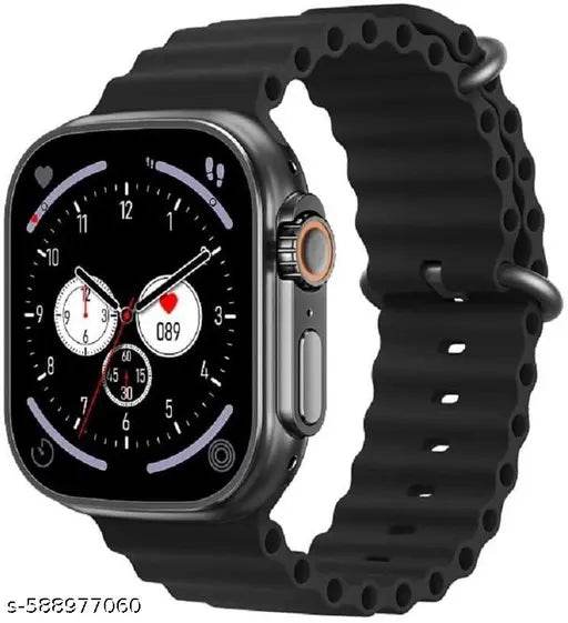 T812 balck pro ultra watch with beautiful strap bluetooth calling smart touch display with fitness & outdoor health & medical tracker unique ui interctions ( black ) - NARIX INDIA 