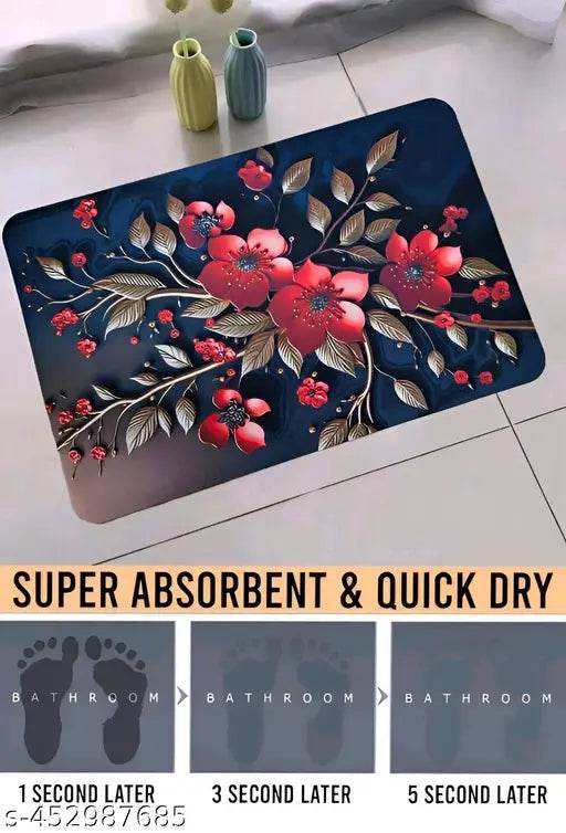 Non-Slip Mat Absorbent Flower Bath Mat Soft Super Absorbent - NARIX INDIA 