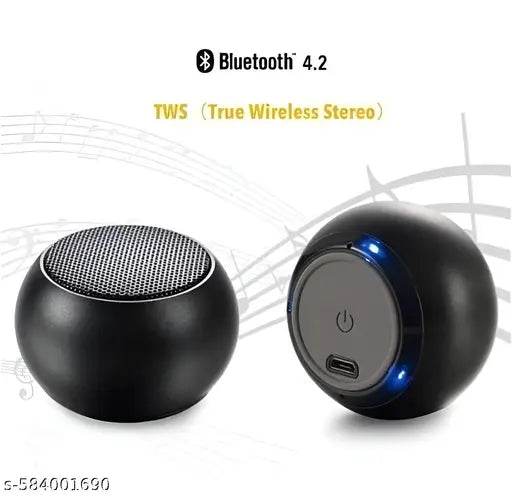 Bluetooth Speakr, mini Bluetooth Speaker, Mini Bluetooth Speaker 4D Mini Electroplating Round Steel Speaker - Multicolor of 1 (Multicolor) - NARIX INDIA 