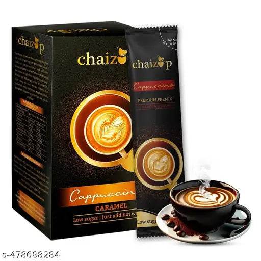 Chaizup Caramel Coffee Premix Instant Coffee Powder Mix 120gm ,6 Sachets x 20 gm Hot and Brew Low Sugar Premiun Coffee Blend - NARIX INDIA 