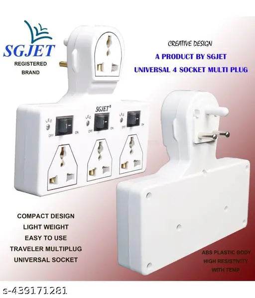 SGJET 4 Universal Socket 3 Switch Multi Plug Extension Board(Traveler Multi Plug Extension) - NARIX INDIA 