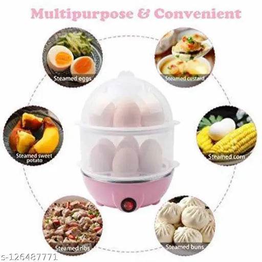 Egg Boiler With Automatic Off & Double Layer Electric Egg Maker For Boiling, Cooking And Frying The Eggs | Egg Boiler / Egg Poacher Machine / 14 Egg Cooker / Egg Steamer / Omelet Bowl With Tray(Double layer egg Boiler) - NARIX INDIA 