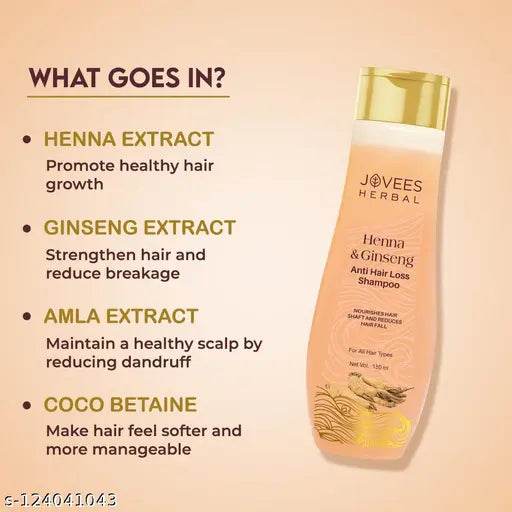 Henna & Ginseng Anti Hair Loss Shampoo | For Hair Growth & Hair Fall Control With Henna , Ginseng & Amla Extract | For All Hair Type 150 ml - NARIX INDIA 