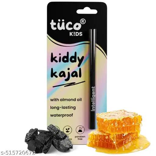 TuCo Kids Matte Kajal With Castor Oil & Almond | Safe Kajal For Babies | Water-Proof, Preservative-Free & 100% Lead-Free | No Added Harmful Chemicals, Black - NARIX INDIA 