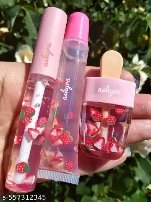 Hydrating Lip Gloss Combo Set – Non-Sticky, Long-Lasting Shine – Moisturizing, High Pigment Gloss for All Skin Tones – 3pc Nud & Glossy Shades for Daily & Party Wear – Travel-Friendly Gift Set - NARIX INDIA 