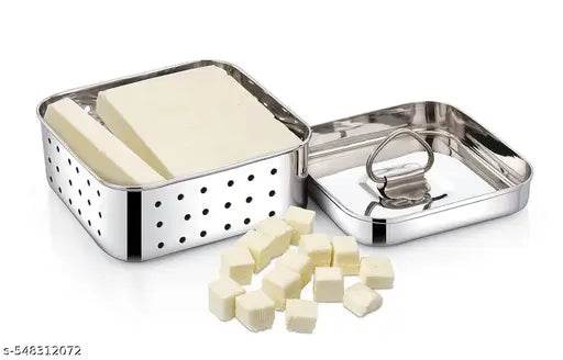 Hasti Stainless Steel Square Shape Indian Paneer/Tofu Press Mould Maker (250 Ml) Strainer (Steel Pack of 1)(SMALL) - NARIX INDIA 