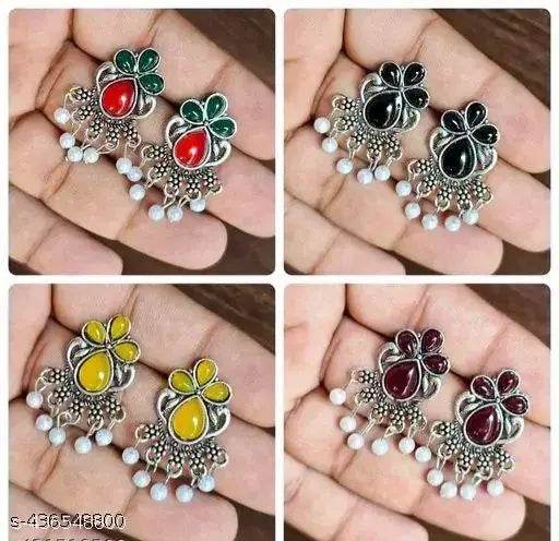 fancy Multycolour Earrings Combo Of 4 - NARIX INDIA 