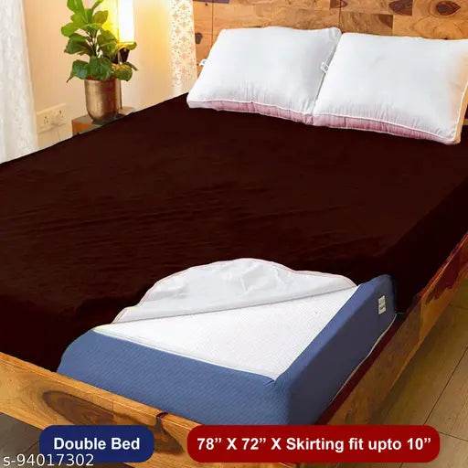 Mattress Protector 100% Terry Cotton Bed Protector Waterproof for Baby Elastic Fitted Waterproof Mattress Protector Double Bed Size Breathable Bed Cover & Mattress Cover Double Bed (78x72 inch | 6.5x6 feet Coffee) 200 GSM - NARIX INDIA 